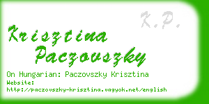 krisztina paczovszky business card